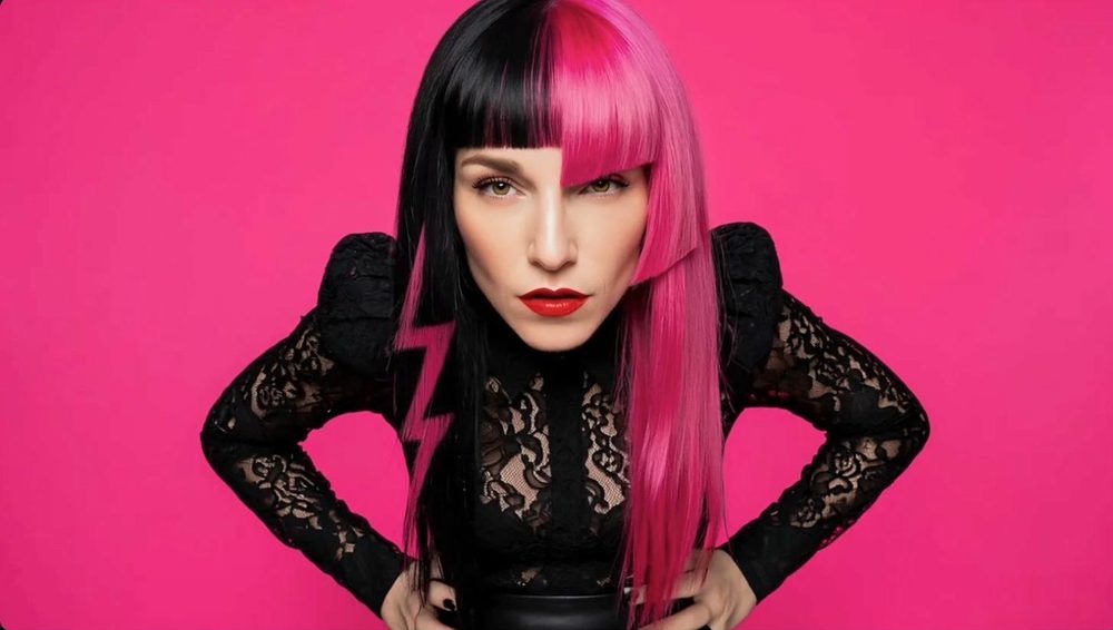 Pink hair portrait
