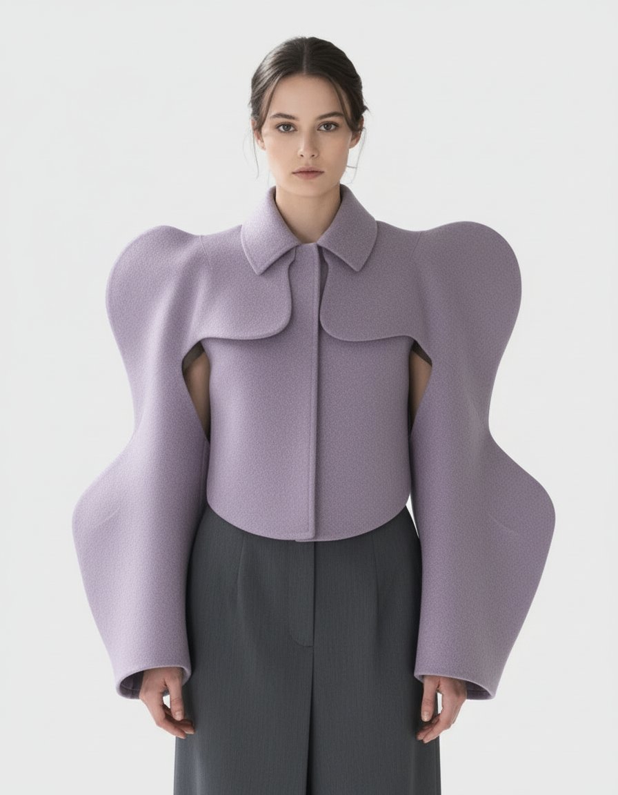 Purple sculptural jacket