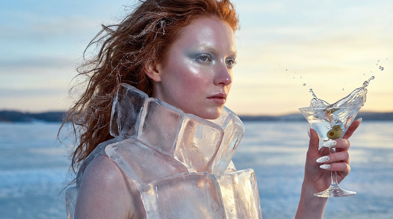 Portrait with vodka splash